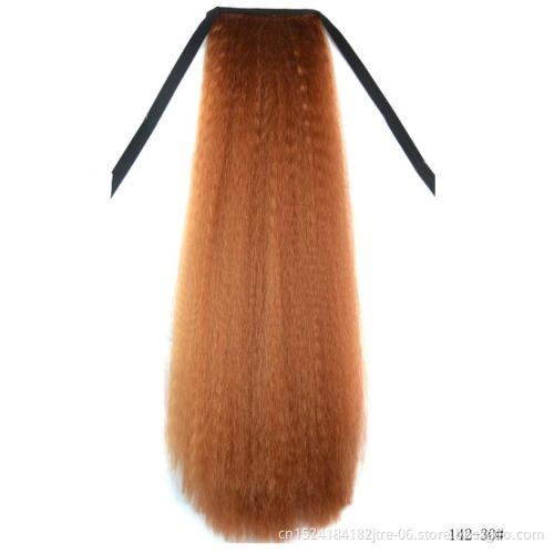 hot sale synthetic yaki straight drawstring ponytail, medium length kinki straight hair drawstring ponytail